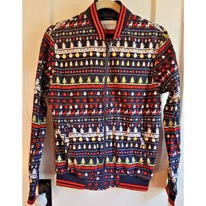 Ricky Singh Denim Flower light bomber jacket Christmas Men Sz S 100% cotton‎ l